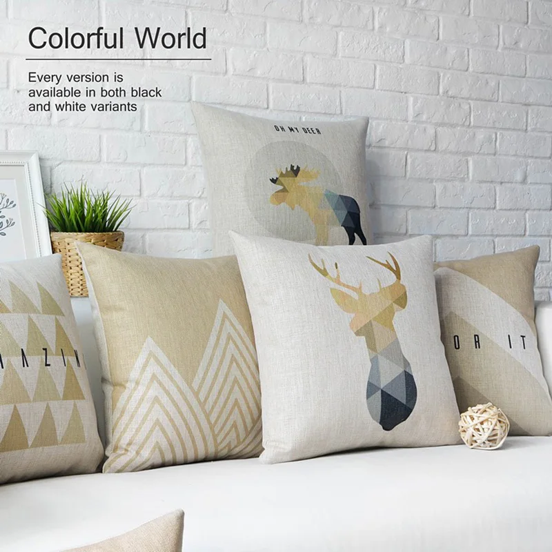 Nordic modern geometric deer Pillow cushion thick linen pillowcase sofa cushion home decorative Pillows
Nordic modern geometric deer Pillow cushion thick linen pillowcase sofa cushion home decorative Pillows