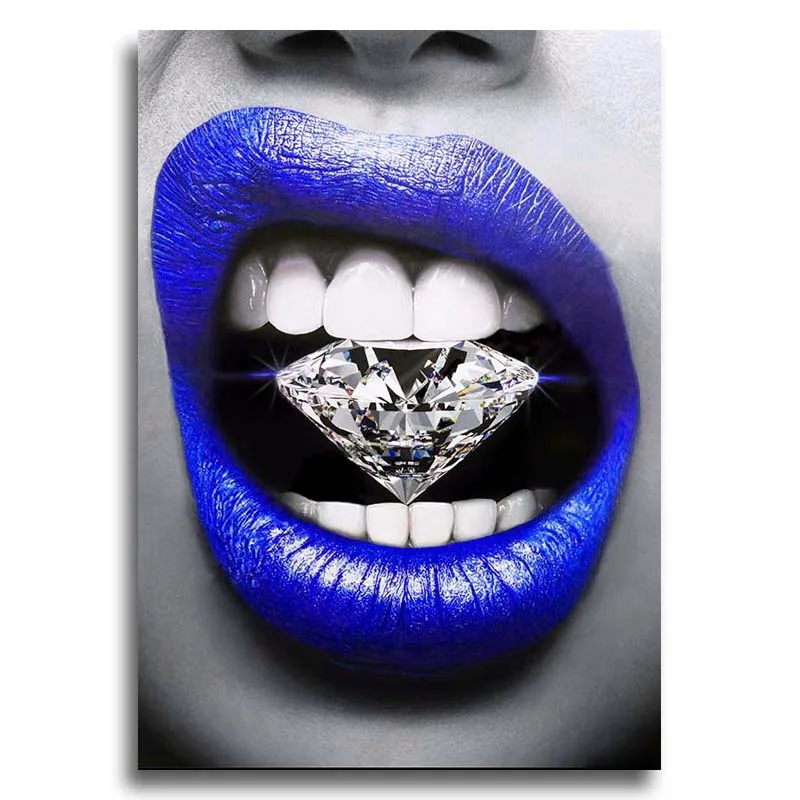 Sexy girl blue Lips with diamond Dollars Canvas Art Prints Black and white Printed Oil Paintings On Canvas Wall for Living Room
Sexy girl blue Lips with diamond Dollars Canvas Art Prints Black and white Printed Oil Paintings On Canvas Wall for Living Room