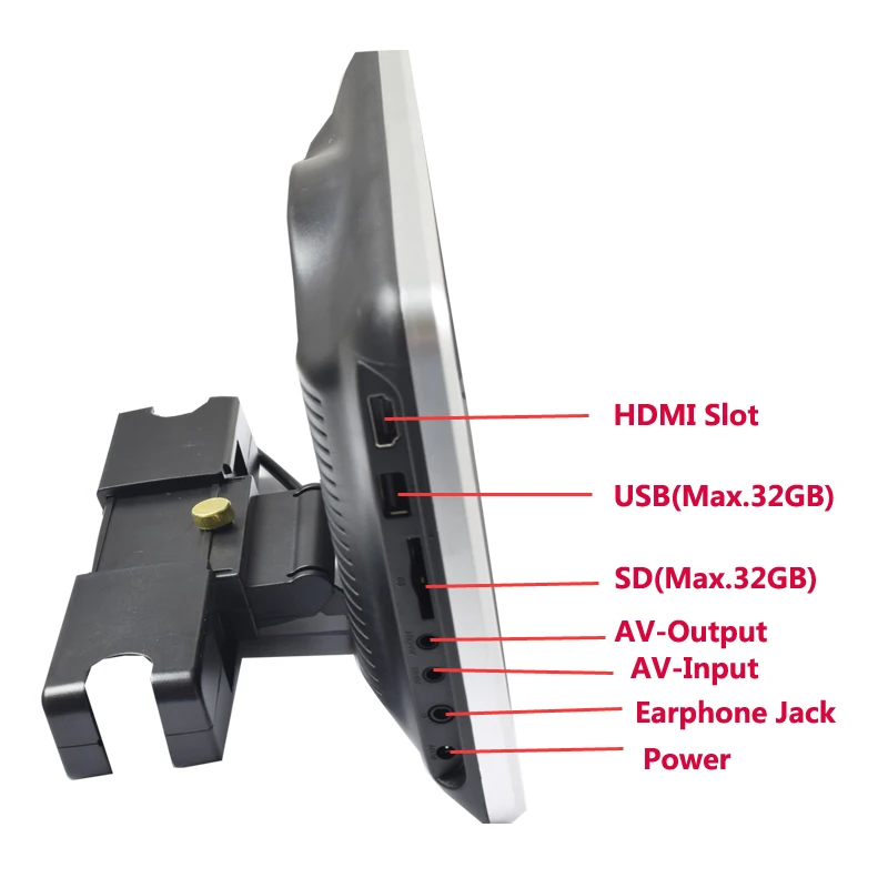 1 шт. 10 дюймовый автомобильный монитор для подголовника DVD видео плеер USB/SD/HDMI/IR/FM TFT