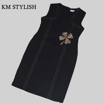 Spring Big Brand Sleeveless Beading Slim Dress O-neck Runway Style Black / Pink Color
Spring Big Brand Sleeveless Beading Slim Dress O-neck Runway Style Black / Pink Color