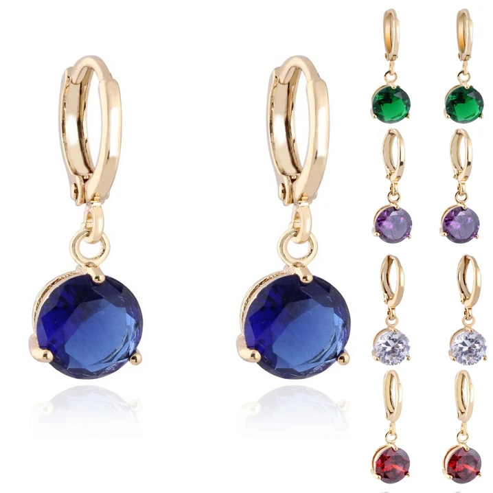 GUSSIARRO Wholesale Delicate Gold-Color Colorful Round White Green Blue Red Purple Cubic Zirconia Women Drop Earrings
GUSSIARRO Wholesale Delicate Gold-Color Colorful Round White Green Blue Red Purple Cubic Zirconia Women Drop Earrings