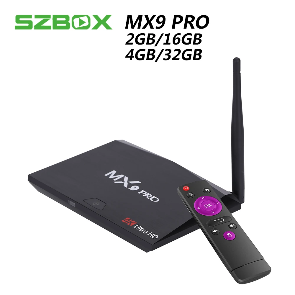 

MX9 Pro 4GB 32GB Android 7.1 TV Box RK3328 Quad Core WiFi Bluetooth USB 3.0 Media Player H.265 VP9 HDR 4K HD Smart Set top box
