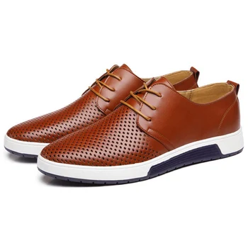 2019 Summer Breathable Men Casual Shoes Leather Men British Breathable Youth Hollow Round Flat Shoes Down Shipping Large Size GL
2019 Summer Breathable Men Casual Shoes Leather Men British Breathable Youth Hollow Round Flat Shoes Down Shipping Large Size GL