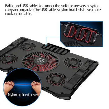 12-15.6 inch laptop Cooling Pad Laptop cooler USB Fan with 5 cooling Fans Light Notebook Stand and Quiet Fixture for laptop
12-15.6 inch laptop Cooling Pad Laptop cooler USB Fan with 5 cooling Fans Light Notebook Stand and Quiet Fixture for laptop