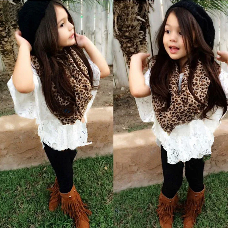 Kids Girls Clothing Sets 4Pcs Batwing Coat + Vest + Leopard Scarf + Trousers Cotton Children Girl Outfits Clothes Set 2-6Y
Kids Girls Clothing Sets 4Pcs Batwing Coat + Vest + Leopard Scarf + Trousers Cotton Children Girl Outfits Clothes Set 2-6Y