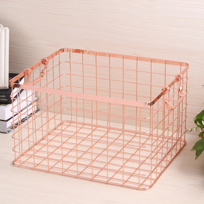 Nordic Rose Gold Luxurious Storage Basket Desktop Books and Magazines Storage Boxes Metal Cosmetics Storage Containers
Nordic Rose Gold Luxurious Storage Basket Desktop Books and Magazines Storage Boxes Metal Cosmetics Storage Containers