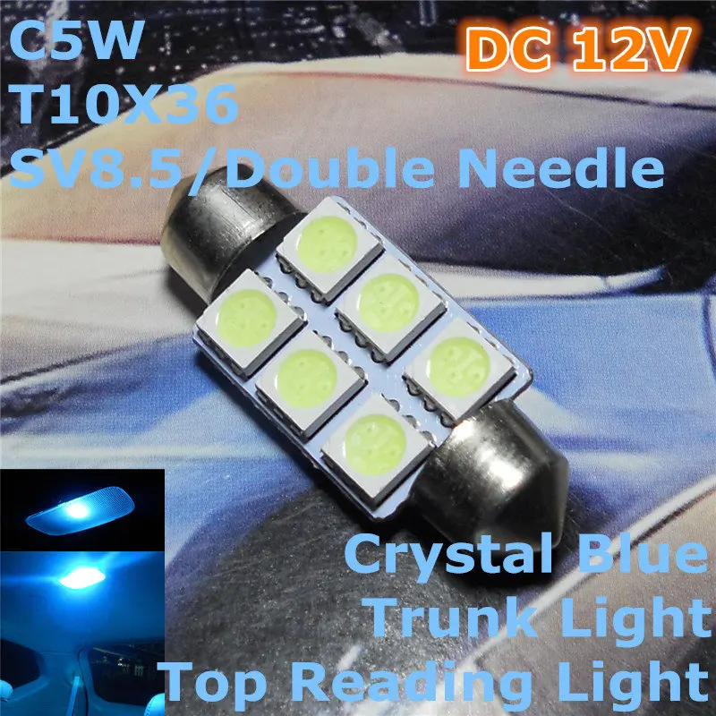 12 В светодиодсветодиодный кристально-синяя автомобильная лампа с двойной иглой