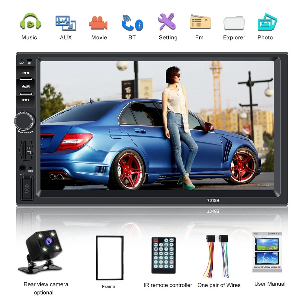 2 din car radio coche recorder player HD 7" autoradio 2din oto teypleri Touch Screen auto audio car stereo MP5 bluetooth 7018B
2 din car radio coche recorder player HD 7" autoradio 2din oto teypleri Touch Screen auto audio car stereo MP5 bluetooth 7018B