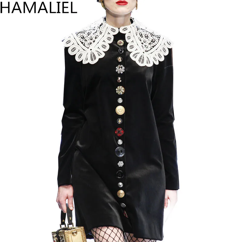 Luxury Runway Women Loose Dress 2018 Designer Autumn Noble Velvet Single Breasted Button Lady Big Peter Pan Collar Party Dress
Luxury Runway Women Loose Dress 2018 Designer Autumn Noble Velvet Single Breasted Button Lady Big Peter Pan Collar Party Dress