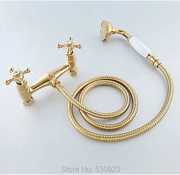 New US Free Shipping Simple Style Golden Finish Bathtub Faucet Mixer Tap Shower Faucet W/ Ceramics Handheld Shower Wall Mounted
New US Free Shipping Simple Style Golden Finish Bathtub Faucet Mixer Tap Shower Faucet W/ Ceramics Handheld Shower Wall Mounted