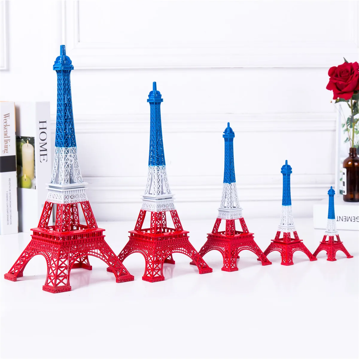 

Cake Topper Broken Colour Eiffel Tower Decor Zinc Alloy Home Decoration Improvement Gift Five Sizes