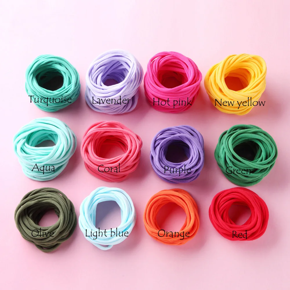 

7500 pcs/lot, Wholesale Super Soft and Thin Nylon Elastic, DIY Nylon headbands, Baby Girls Hair Accessory