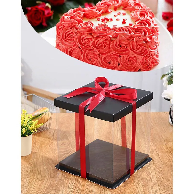 Gift Box 21.5*21.5*30cm Birthday Cake Rose Bear Flower Gift Box Transparent Gift Boxs with Black Lid and Base
Gift Box 21.5*21.5*30cm Birthday Cake Rose Bear Flower Gift Box Transparent Gift Boxs with Black Lid and Base