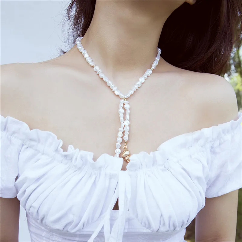 Geometric Beaded Pearl Fringed Conch Necklace Gold Shell Necklace Natural Pearl Making Beautiful Necklace Jewelry Charm Gift
Geometric Beaded Pearl Fringed Conch Necklace Gold Shell Necklace Natural Pearl Making Beautiful Necklace Jewelry Charm Gift