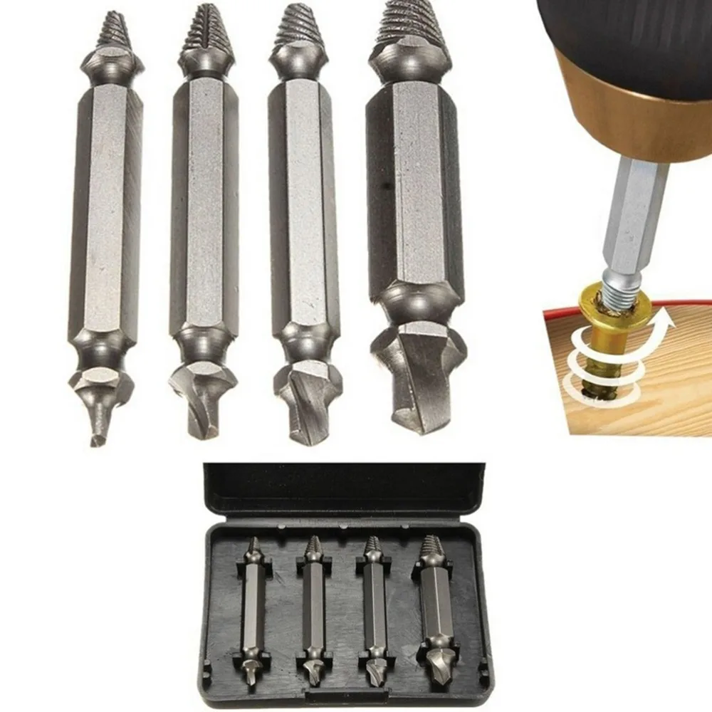Wholesale 4Pcs/lotScrew Extractor Drill Bits Guide Set Broken Bolt Remover Easy Out Set Hand Tool
Wholesale 4Pcs/lotScrew Extractor Drill Bits Guide Set Broken Bolt Remover Easy Out Set Hand Tool