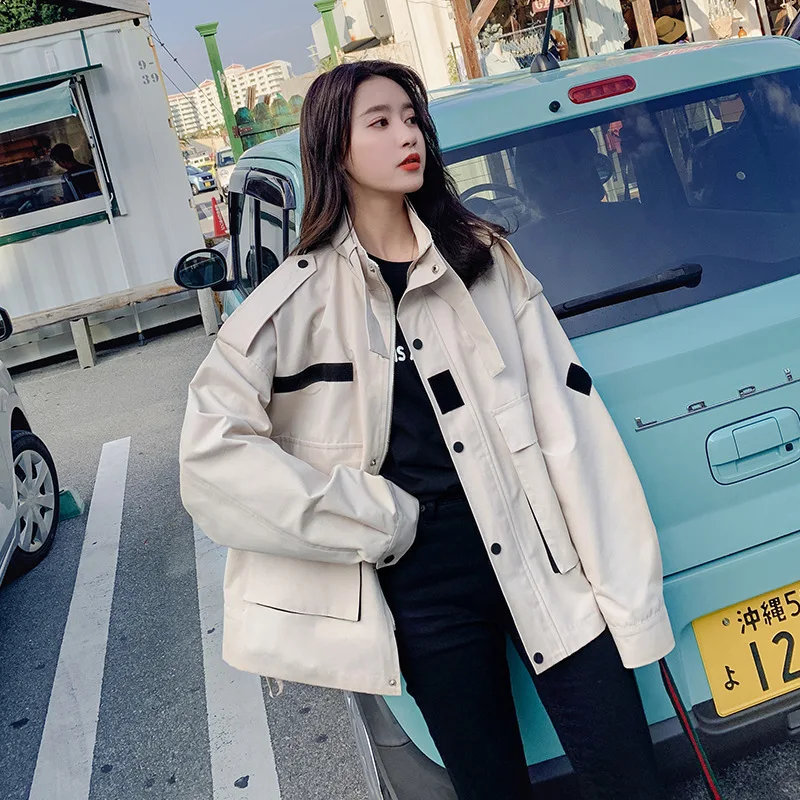 LANMREM 2020 весеннее корейское модное дизайнерское пальто с накладными карманами для