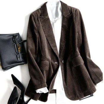 2019 spring new women's jacket wild corduroy suit jacket retro slim slimming small suit trend women's autumn fashion Coat top
2019 spring new women's jacket wild corduroy suit jacket retro slim slimming small suit trend women's autumn fashion Coat top