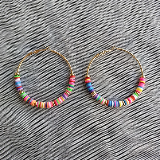 6CM Candy Color Round Coin Pieces Hoop Earrings for Women Big Colorful Beads Circle Earrings Brincos Jewelry Accessory Hip Hop
6CM Candy Color Round Coin Pieces Hoop Earrings for Women Big Colorful Beads Circle Earrings Brincos Jewelry Accessory Hip Hop