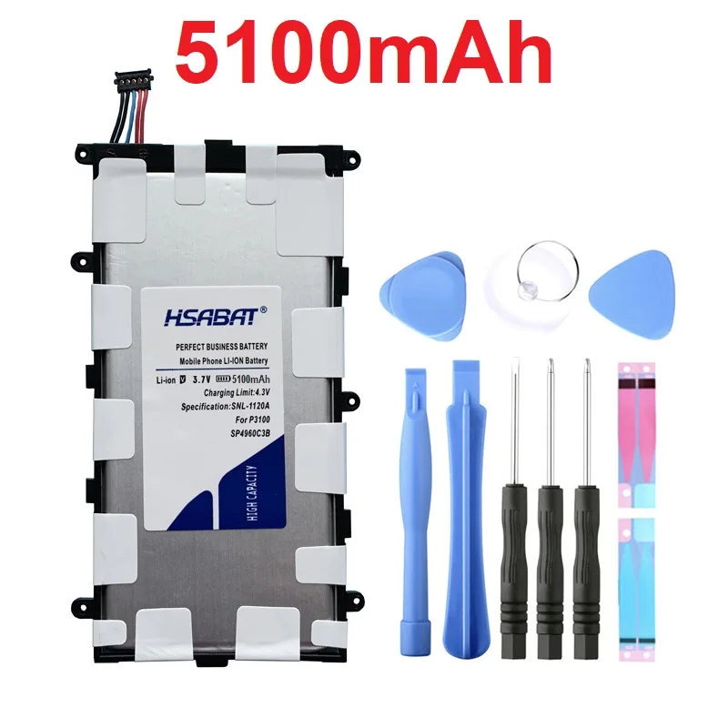 HSABAT SP4960C3B 5100mAh Battery for Samsung Galaxy Tab 2 7.0 & 7.0 Plus GT-P3100 P3100 P3110 P6200 Batteries
HSABAT SP4960C3B 5100mAh Battery for Samsung Galaxy Tab 2 7.0 & 7.0 Plus GT-P3100 P3100 P3110 P6200 Batteries