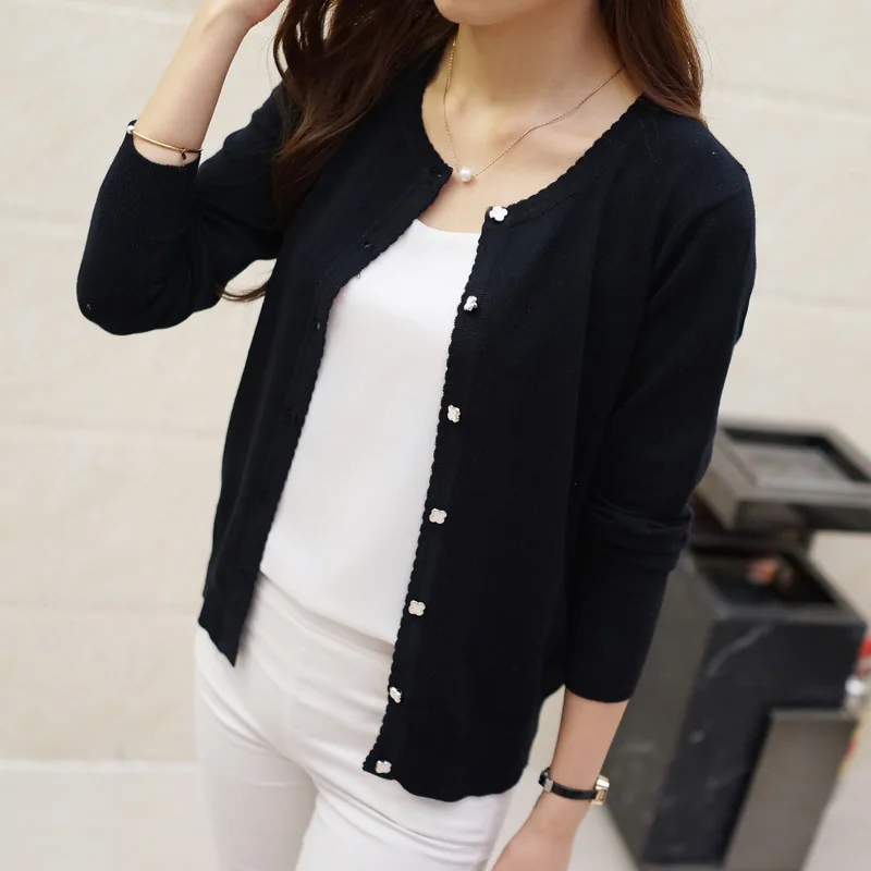 Sweater female 2019 new spring knit cardigan sweater thin section long sleeve single-breasted short coat
Sweater female 2019 new spring knit cardigan sweater thin section long sleeve single-breasted short coat