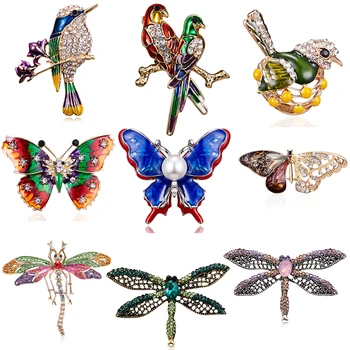 RINHOO Fashion Handmade Colorful Butterfly Couple Birds Dragonfly Crystal Rhinestone Brooch Pin for Women Lady Costume Jewelry
RINHOO Fashion Handmade Colorful Butterfly Couple Birds Dragonfly Crystal Rhinestone Brooch Pin for Women Lady Costume Jewelry