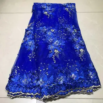 New Blue African Lace Fabric Embroidered Nigerian Guipure for Wedding High Quality 2019 French Tulle Lace Fabric with Beads
New Blue African Lace Fabric Embroidered Nigerian Guipure for Wedding High Quality 2019 French Tulle Lace Fabric with Beads