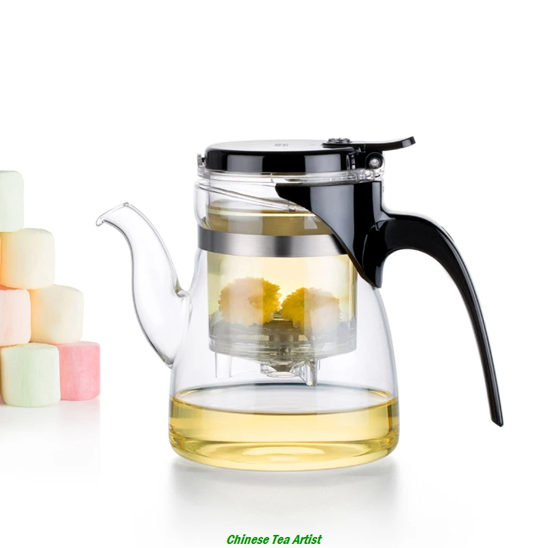 

Super Material Borosilicate Glass Teapot with Integrated strainer 600ml,Modern Design Gong Fu Tea pot,Teaware