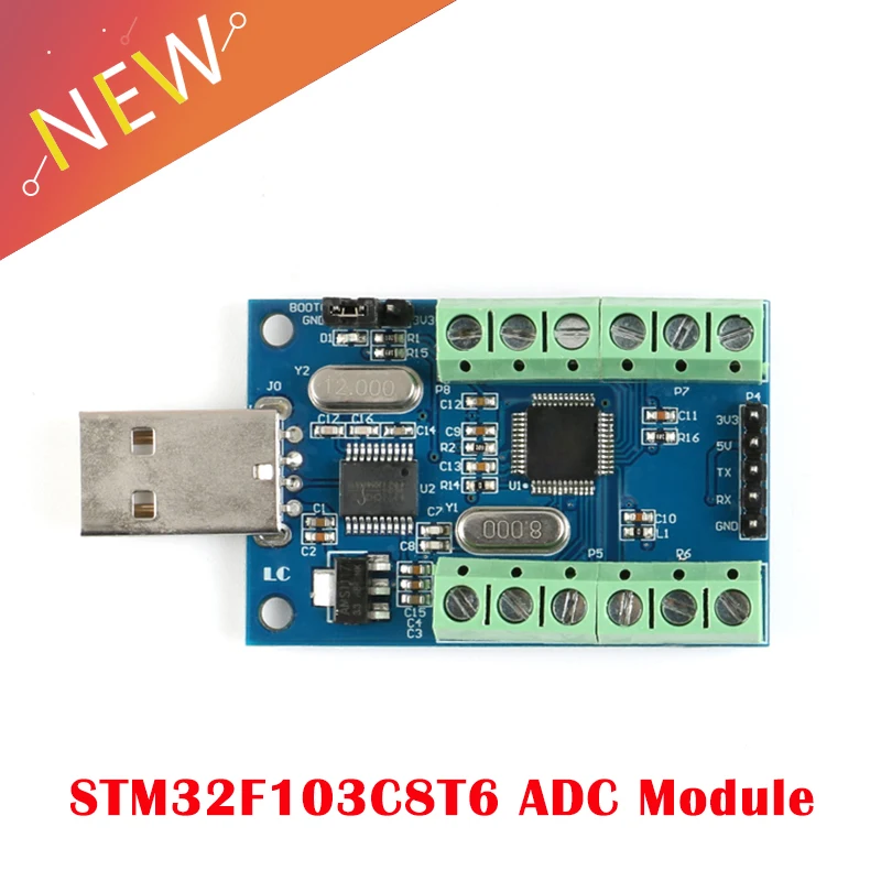 USB 10-Channel 12Bit AD Data Collection Module STM32 UART ADC Module 10- Channel Single Port Input
USB 10-Channel 12Bit AD Data Collection Module STM32 UART ADC Module 10- Channel Single Port Input