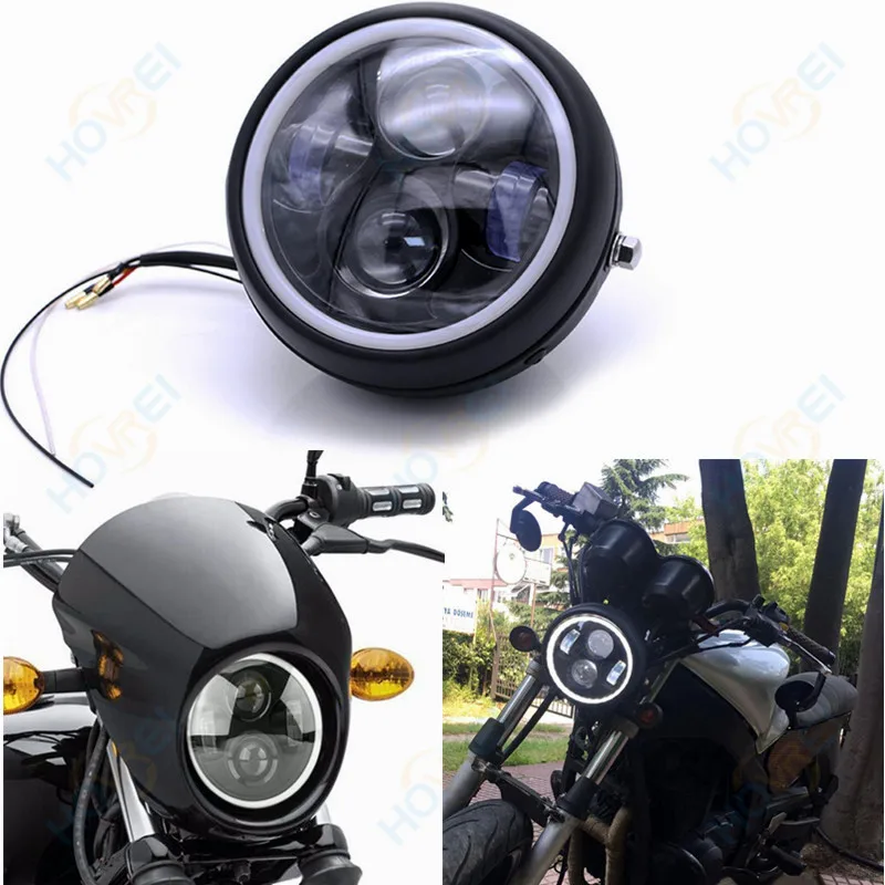 universal 6.5"retro Motorcycle front Angel Eye LED Headlight head lamp for Harley Cafe Racer Suzuki Yamaha
universal 6.5"retro Motorcycle front Angel Eye LED Headlight head lamp for Harley Cafe Racer Suzuki Yamaha