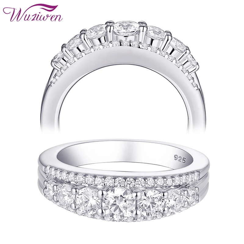 Wuziwen Genuine 925 Sterling Silver Eternity Wedding Ring For Women 1.1ct Round White AAA Cubic Zircon Size 5-10
Wuziwen Genuine 925 Sterling Silver Eternity Wedding Ring For Women 1.1ct Round White AAA Cubic Zircon Size 5-10