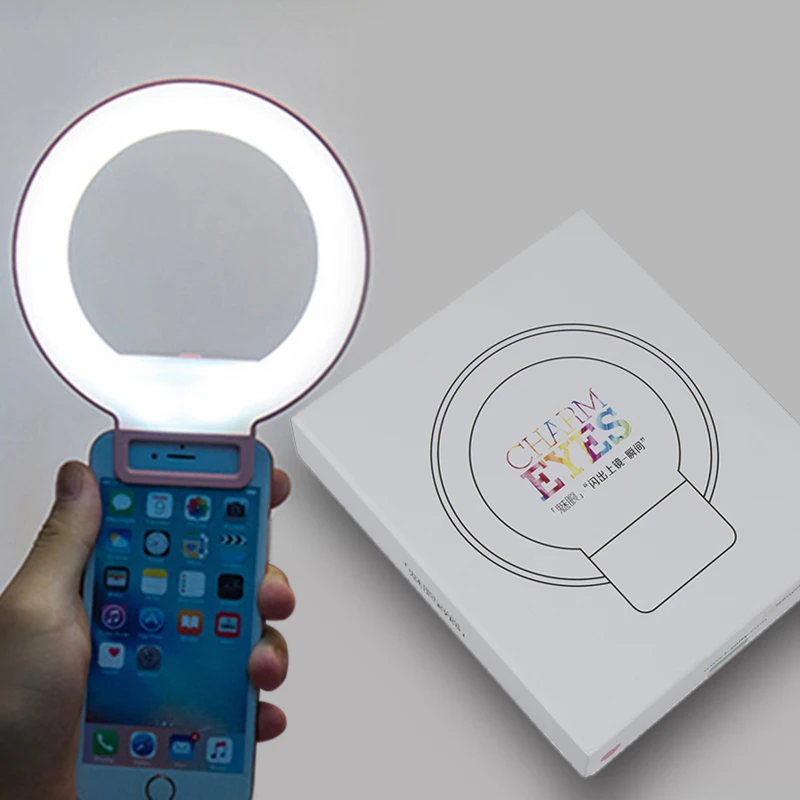 Portable Clip-on Cute Lovely LED Selfie Ring Light Lamp Self-portrait Supplementary Fill-in Lighting for iPhone HTC Smartphone
Portable Clip-on Cute Lovely LED Selfie Ring Light Lamp Self-portrait Supplementary Fill-in Lighting for iPhone HTC Smartphone