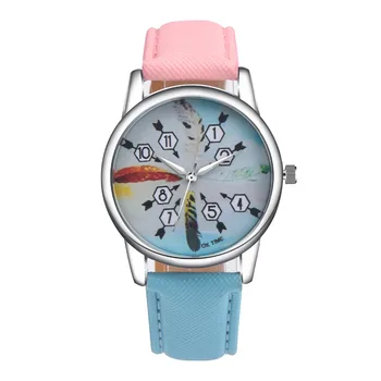 DHL 100pcs/Lot, Brand OKTIME Leather Strap Watches Women Colors Feather fashion Dress Watch Relogio Ladies Watch Gift Clock
DHL 100pcs/Lot, Brand OKTIME Leather Strap Watches Women Colors Feather fashion Dress Watch Relogio Ladies Watch Gift Clock