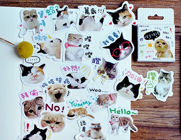 

Cat words diy decorative stationary stickers(1pack=46pieces)