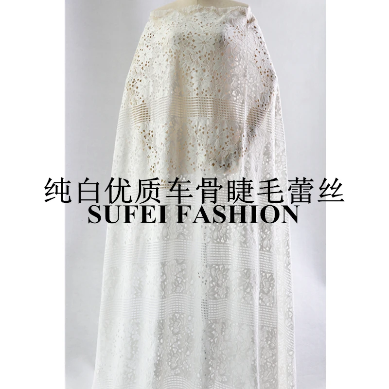 150*150CM Polyester Cotton Eyelash White Cut-out Lace Suit Dress Jacket Clothes fabric S264
150*150CM Polyester Cotton Eyelash White Cut-out Lace Suit Dress Jacket Clothes fabric S264