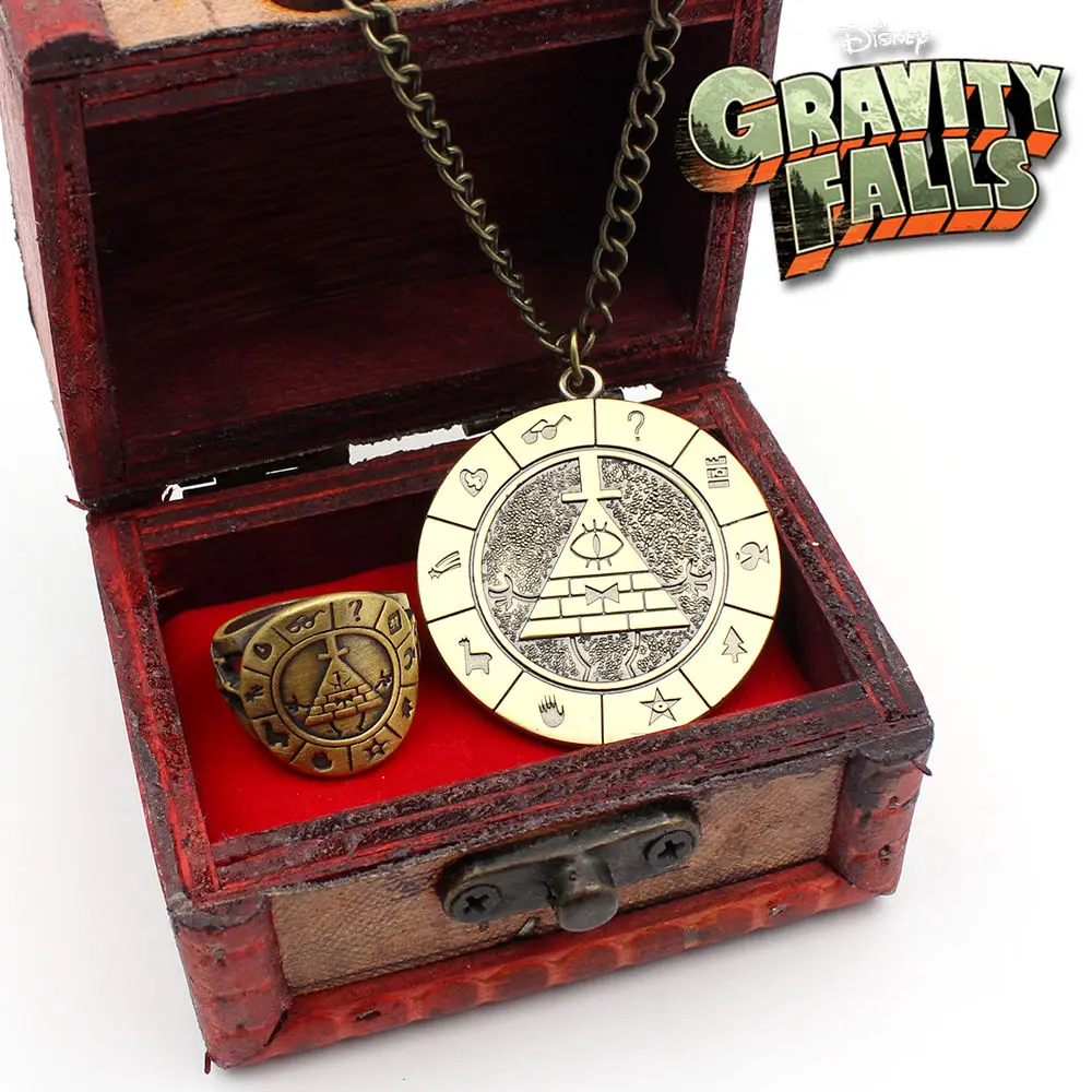Anime Gravity Falls Bill Necklace+Ring+Box Cosplay Collection Otaku Gifts custume accessories
Anime Gravity Falls Bill Necklace+Ring+Box Cosplay Collection Otaku Gifts custume accessories