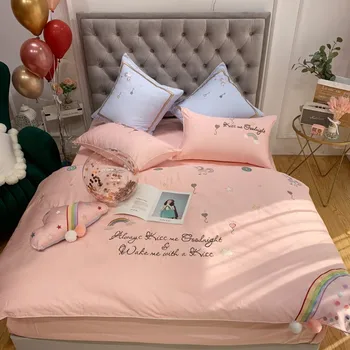 Luxury Egyptian Cotton Unicorn bedding set Satin Bedlinen duvet cover bed sheet set pink blue queen king size 4/7pcs bedspread
Luxury Egyptian Cotton Unicorn bedding set Satin Bedlinen duvet cover bed sheet set pink blue queen king size 4/7pcs bedspread