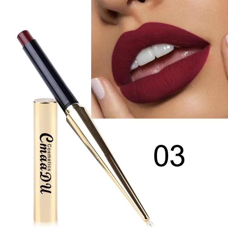 Cmaadu gold bullet matte lipstick Dark red lipstick Nonstick cup, durable waterproof lip make-up 12 color fashion color lipstick
Cmaadu gold bullet matte lipstick Dark red lipstick Nonstick cup, durable waterproof lip make-up 12 color fashion color lipstick