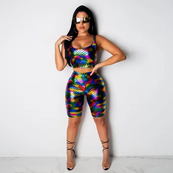 Summer Sexy Scale Print Off Shoulder Sleeveless Strapless Strap Top With Half Short Casual Women Two Piece Suits
Summer Sexy Scale Print Off Shoulder Sleeveless Strapless Strap Top With Half Short Casual Women Two Piece Suits