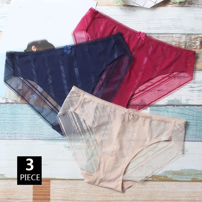 3PCS Ultra-thin Stripe Sexy Hollow Underwear Transparent Temptation Seamless Women Panties Low Waist Calcinha Lingerie Breifs
3PCS Ultra-thin Stripe Sexy Hollow Underwear Transparent Temptation Seamless Women Panties Low Waist Calcinha Lingerie Breifs