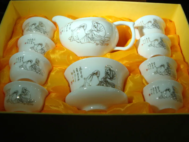 Kung fu tea set ceramic sea bone china gift | Дом и сад