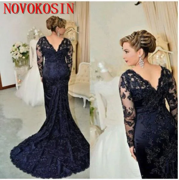 2019 Navy Blue Mermaid Mother's Dresses Plus Size Lace Mother Of the Bride Dresses Long Sleeve Formal Evening Gown with Beaded
2019 Navy Blue Mermaid Mother's Dresses Plus Size Lace Mother Of the Bride Dresses Long Sleeve Formal Evening Gown with Beaded
