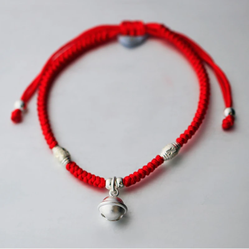 925 Sterling Silver Bell Bracelet Handmade Gift For Women Lucky Red Rope Bangle Jewelry
925 Sterling Silver Bell Bracelet Handmade Gift For Women Lucky Red Rope Bangle Jewelry