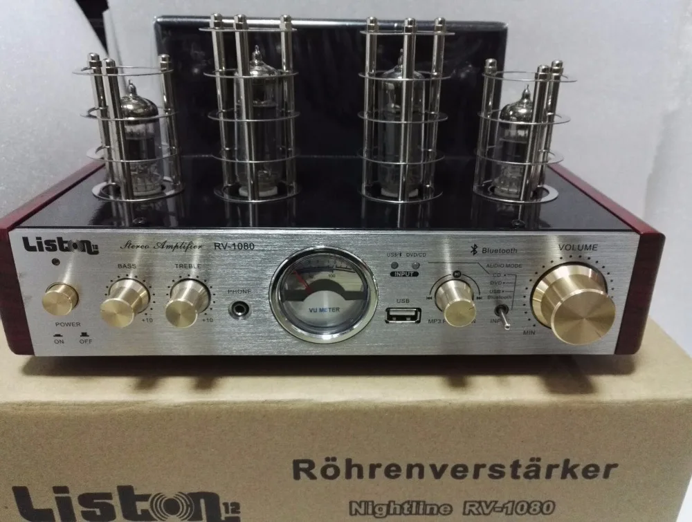 SV-1050 RV-1080 Vacuum valve tube 6P15+6N2+LM1875T HiFi bluetooth amplifier 25W+25W headphone/MP3/USB/CD/DVD 220V
SV-1050 RV-1080 Vacuum valve tube 6P15+6N2+LM1875T HiFi bluetooth amplifier 25W+25W headphone/MP3/USB/CD/DVD 220V