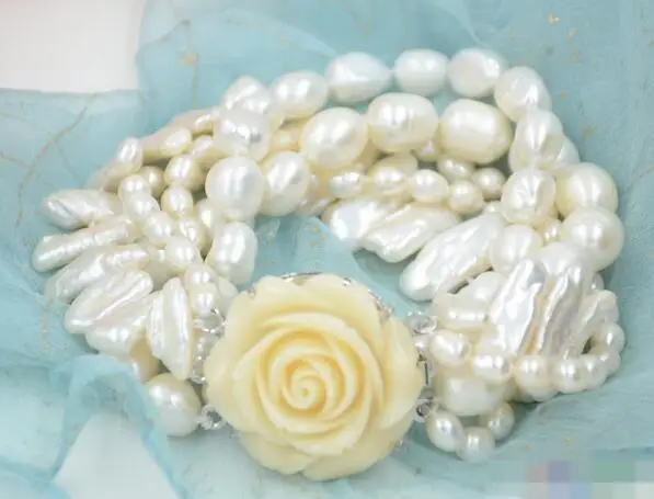 Hot sell ->@@ 3738 5row white rice baroque biwa freshwater pearl bracelet -Top quality free shipping 
Hot sell ->@@ 3738 5row white rice baroque biwa freshwater pearl bracelet -Top quality free shipping