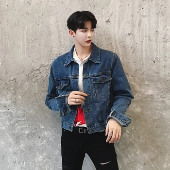 2019 Autumn Korean version of the Street Wind Handsome Stitching Denim Jacket Male Casual Wild Youthful Jacket
2019 Autumn Korean version of the Street Wind Handsome Stitching Denim Jacket Male Casual Wild Youthful Jacket