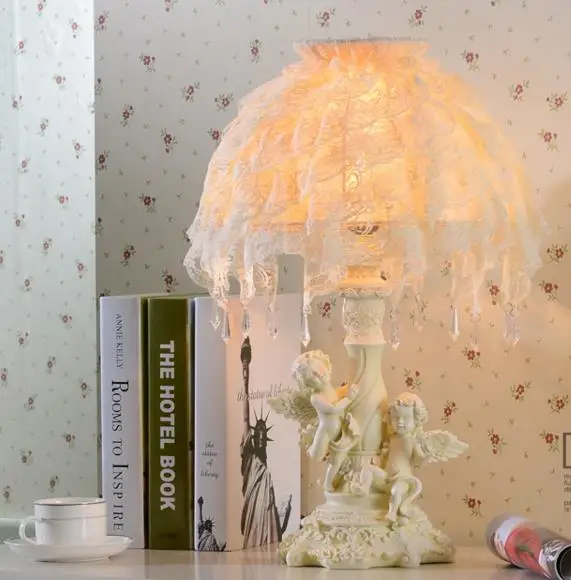 Mediterranean white table lamp Princess Room bedside lace fabric night light resin lighting beauty desk lamps ZA91170
Mediterranean white table lamp Princess Room bedside lace fabric night light resin lighting beauty desk lamps ZA91170