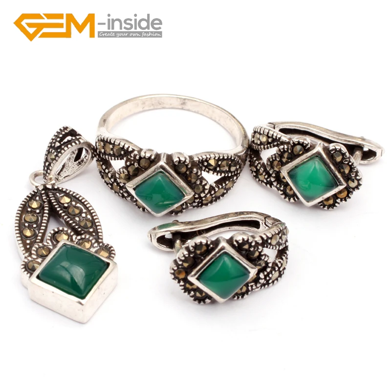 Green Agat e Antiqued Tibetan Silver Ring Earrings Pendant Jewelry Sets For Party For Women Gift Hot Sale GEM Stone
Green Agat e Antiqued Tibetan Silver Ring Earrings Pendant Jewelry Sets For Party For Women Gift Hot Sale GEM Stone