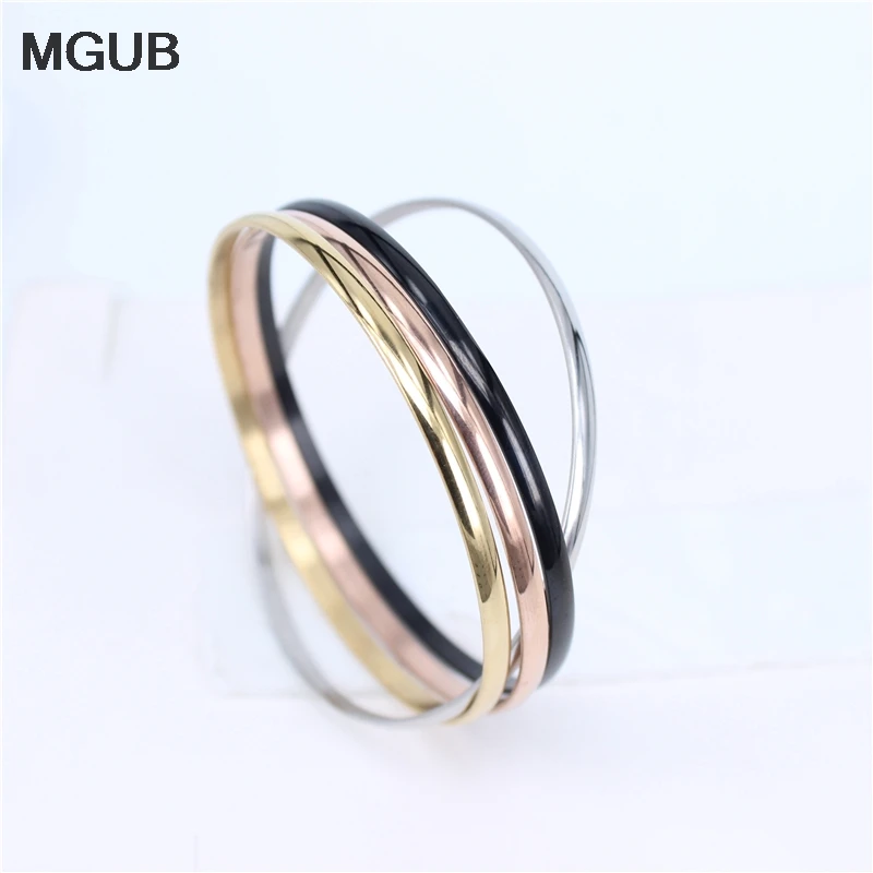 MGUB New 4pcs 4-color Round Polished Bangle Bracelet For Women 316L Stainless Steel simple Classic Jewelry Bangle LH361
MGUB New 4pcs 4-color Round Polished Bangle Bracelet For Women 316L Stainless Steel simple Classic Jewelry Bangle LH361