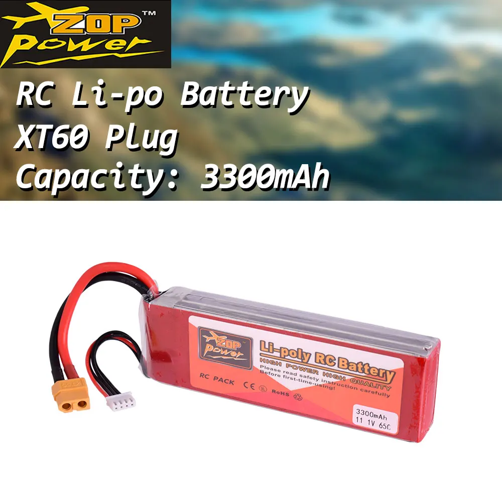 ZOP Power 11.1V 65C 3300mAh 3S Lipo Battery XT60 Plug Rechargeable battery for RC Racing Drone Quadcopter Helicopter Car Boat
ZOP Power 11.1V 65C 3300mAh 3S Lipo Battery XT60 Plug Rechargeable battery for RC Racing Drone Quadcopter Helicopter Car Boat