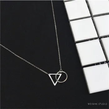 New Fashion Jewelry Simple Geometric 925 Sterling Silver Short Triangle And Round Resistance To Fade Pendant Necklaces N286
New Fashion Jewelry Simple Geometric 925 Sterling Silver Short Triangle And Round Resistance To Fade Pendant Necklaces N286